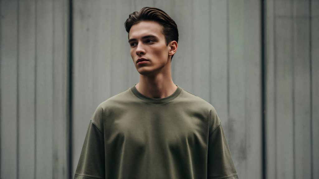 Playera de lujo silencioso TRAMA para hombre en México, diseño oversize sin logos